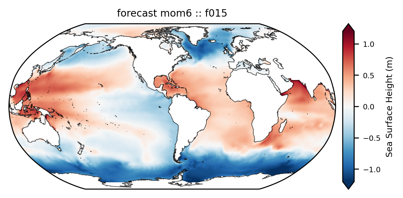 Sea surface height at forecast hour = f015 in MOM6 file